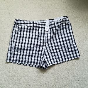 NWOT Ann Taylor LOFT black&white gingham shorts 10